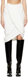 Dries Van Noten White Ruched Midi Skirt