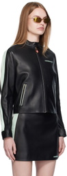 Casablanca Black Leather Racer Jacket
