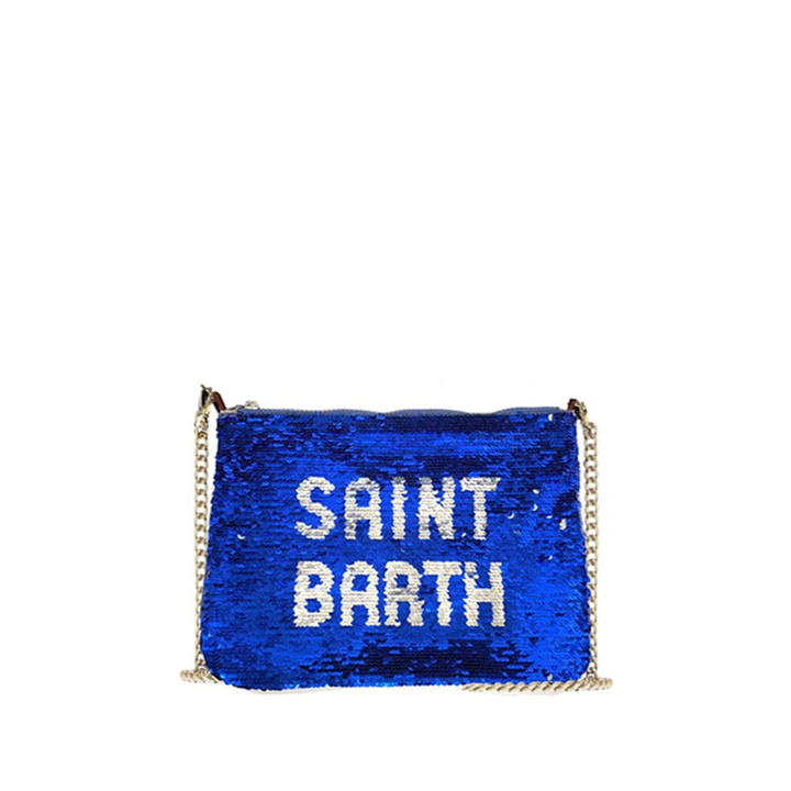 Photo: MC2 Saint Barth Pouch Bag Parisienne Bluette Sequined Pochette With Shoulder Strap