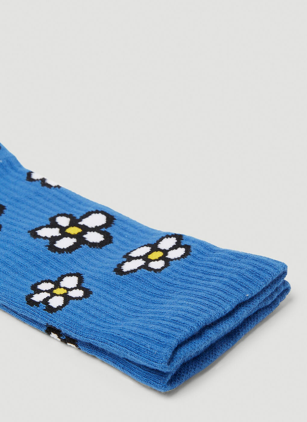 Floral Jacquard Socks in Blue BYBORRE