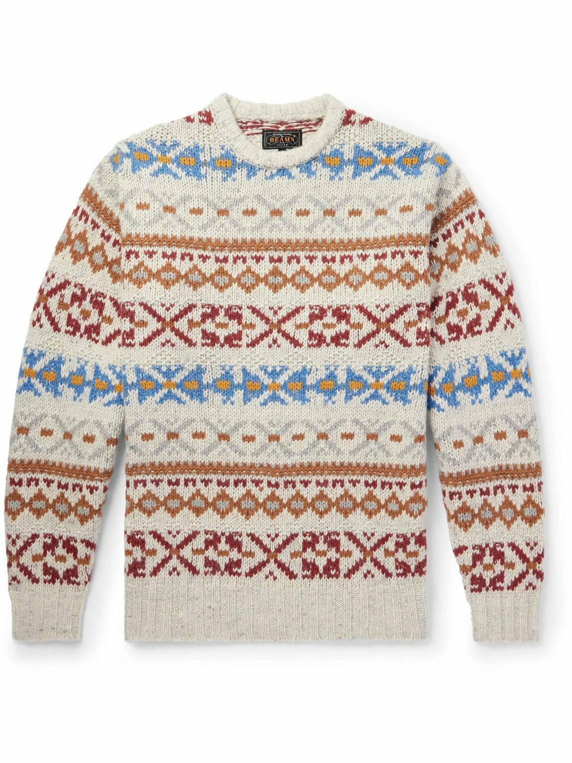 Beams Plus - Fair Isle Jacquard-Knit Wool-Blend Sweater - Neutrals