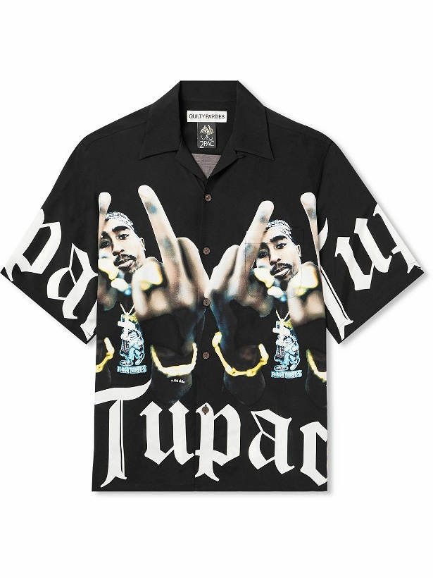 Photo: Wacko Maria - Tupac Camp-Collar Printed Satin Shirt - Black