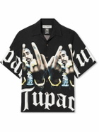 Wacko Maria - Tupac Camp-Collar Printed Satin Shirt - Black