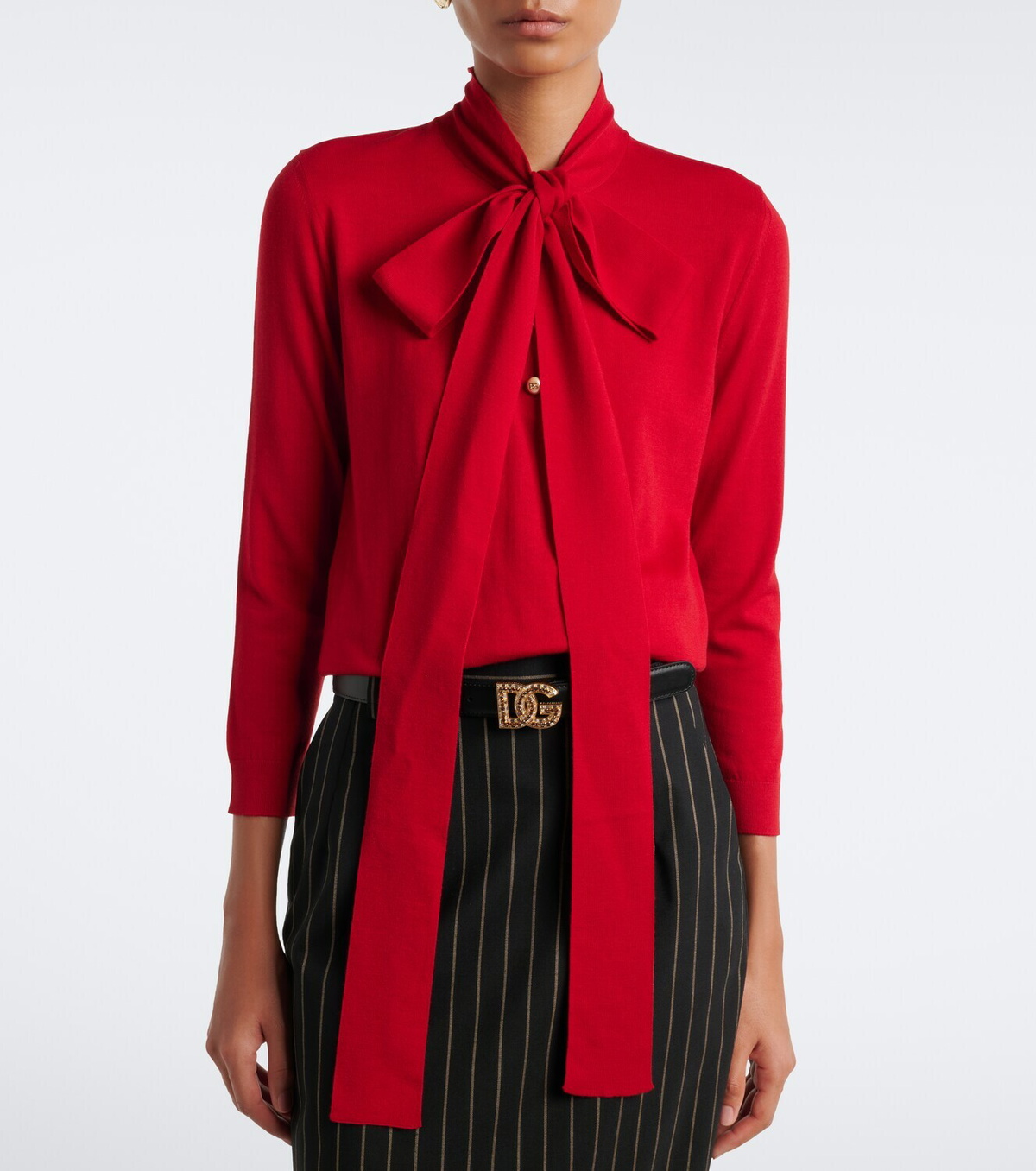 Dolce&Gabbana Bow-detail virgin wool sweater