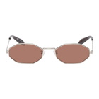 Alexander McQueen Silver Octagonal Piercing Sunglasses