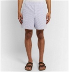 Barbour White Label - Striped Cotton-Seersucker Shorts - Blue