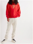 Fear of God - Logo-Flocked Cotton Jersey Hoodie - Red