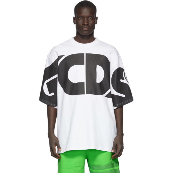 Photo: GCDS White Macro Round Logo T-Shirt