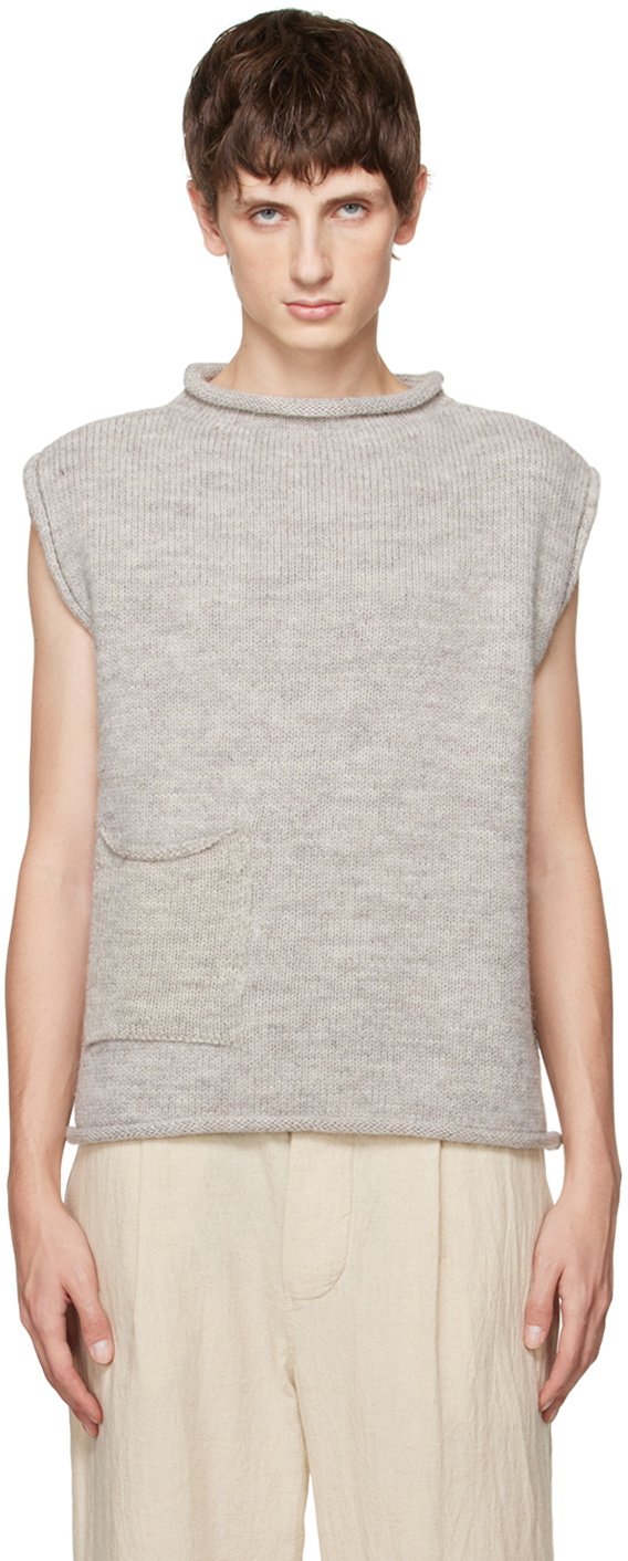 XENIA TELUNTS Beige Rolled Edge Vest