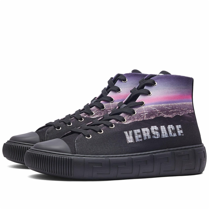 Photo: Versace Men's High Top Sneakers in Palladium