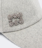 Roger Vivier Embellished wool and cashmere baseball cap