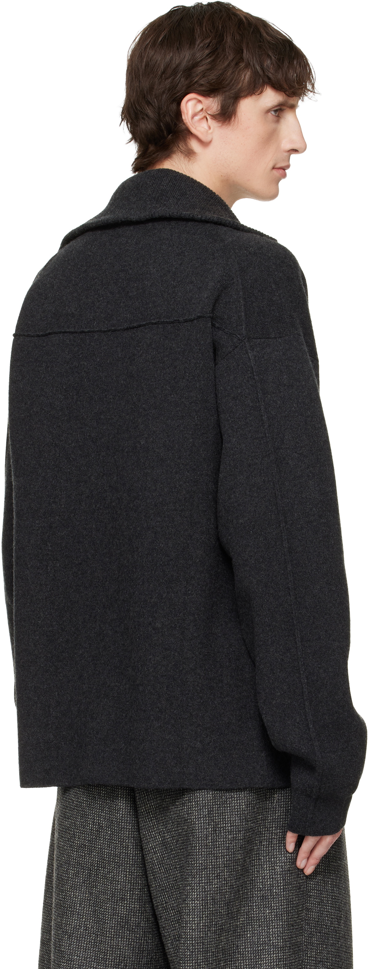 Lanvin Gray Cashmere Zip Cardigan