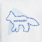 And Wander Men's x Maison Kitsuné Crew Knit in White