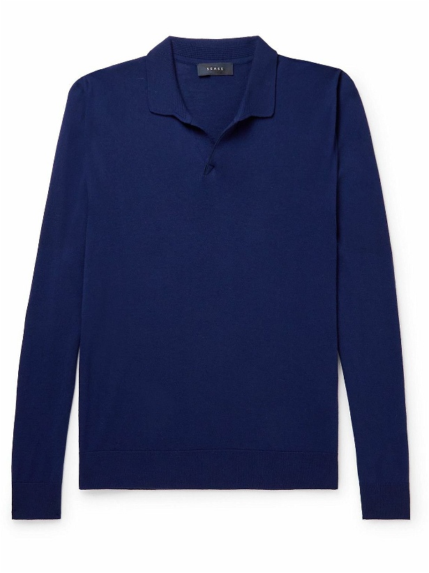 Photo: Sease - Merino Wool Polo Shirt - Blue