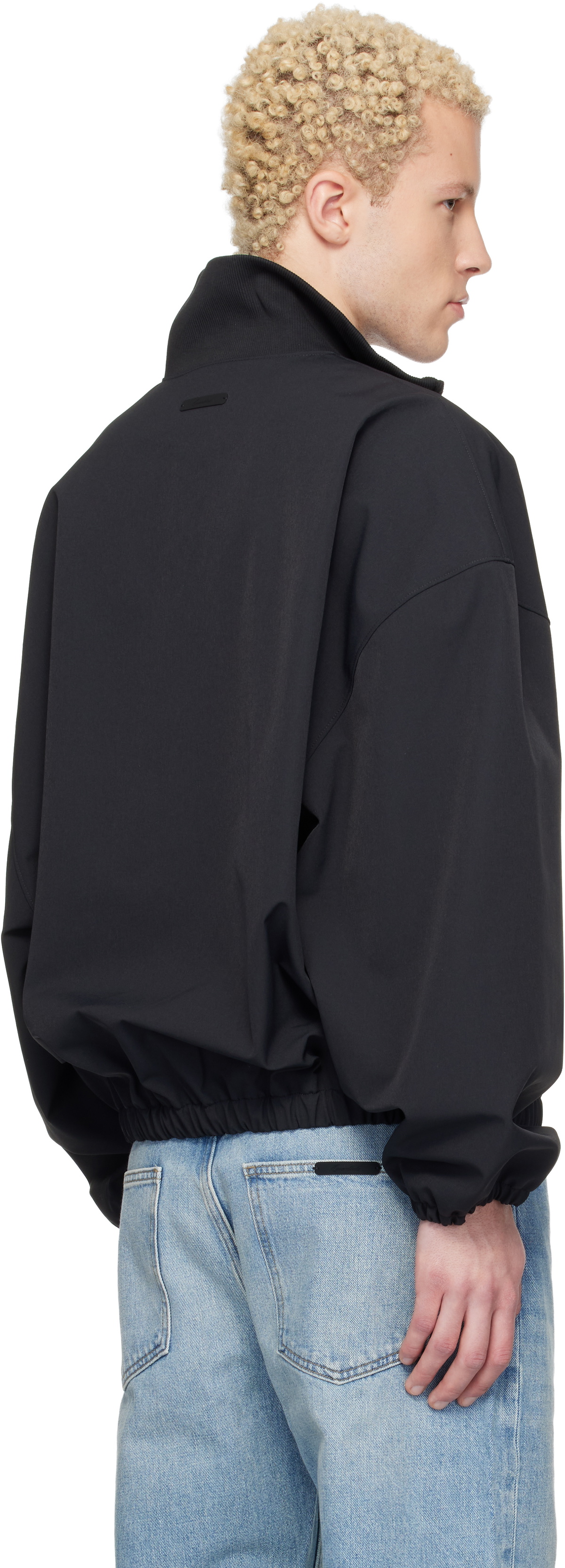 Fear of God ESSENTIALS Black Signature Full Zip Track Jacket