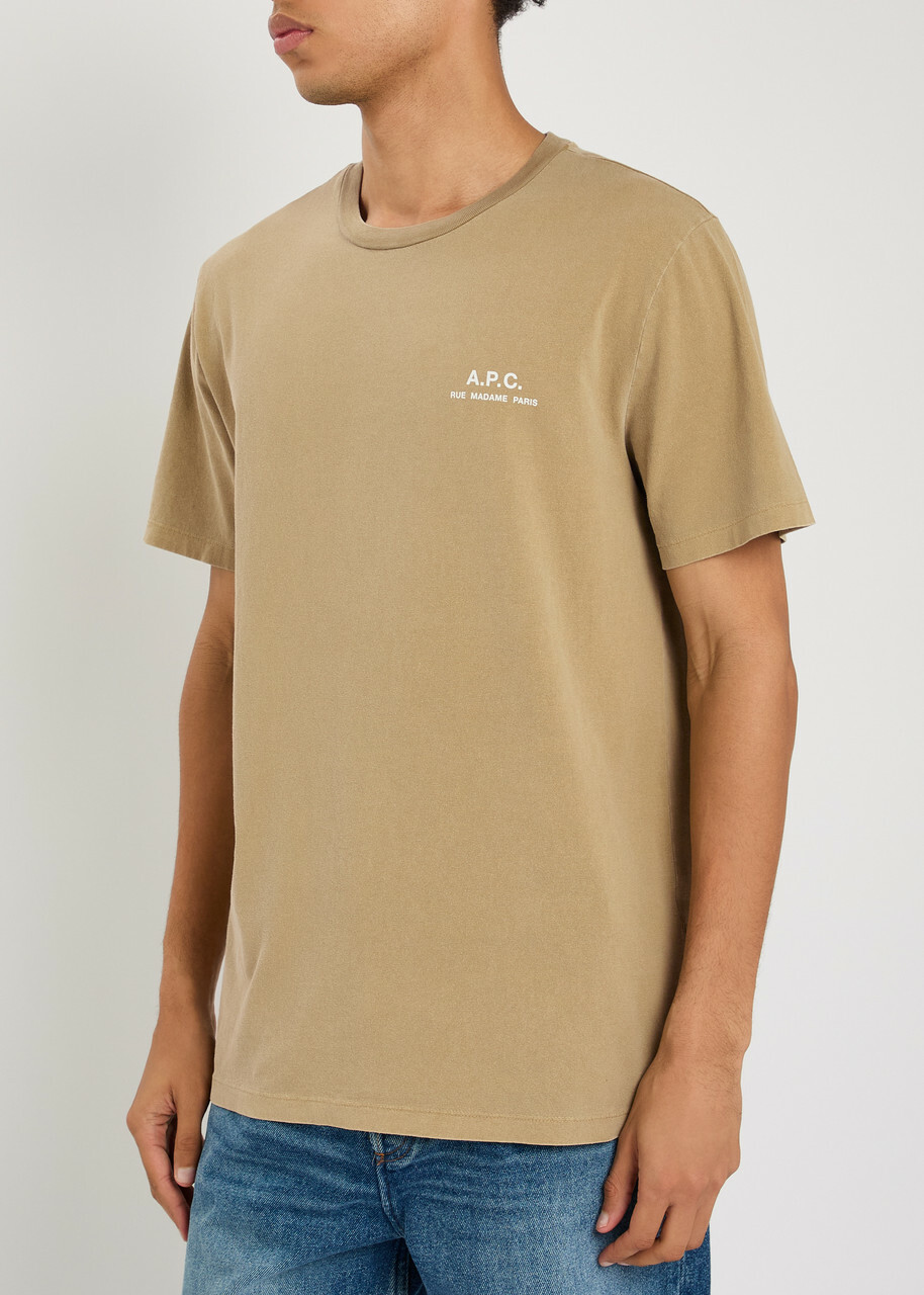 A.P.C. Logo-print Cotton T-shirt Khaki