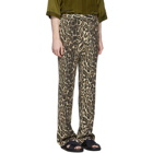 Dries Van Noten Brown and Black Leopard Trousers