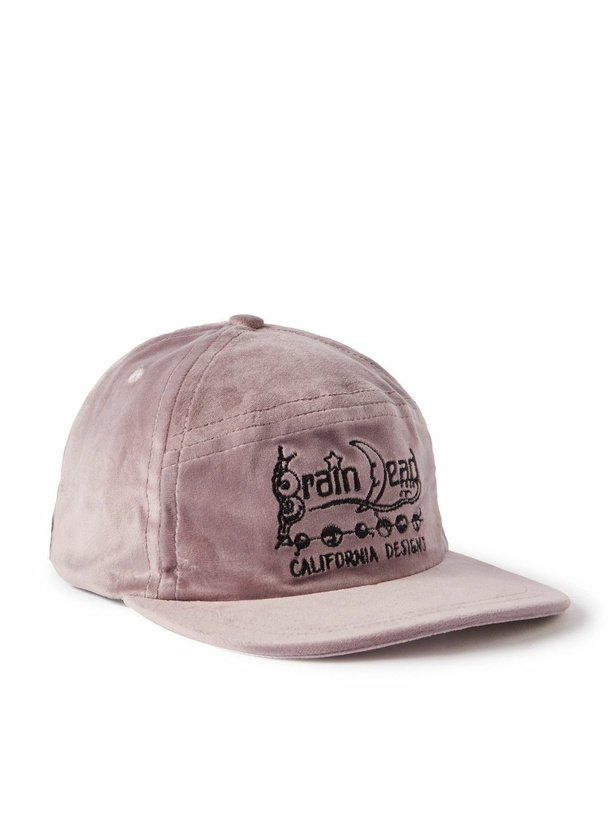 Photo: Brain Dead - Logo-Embroidered Cotton-Velvet Cap