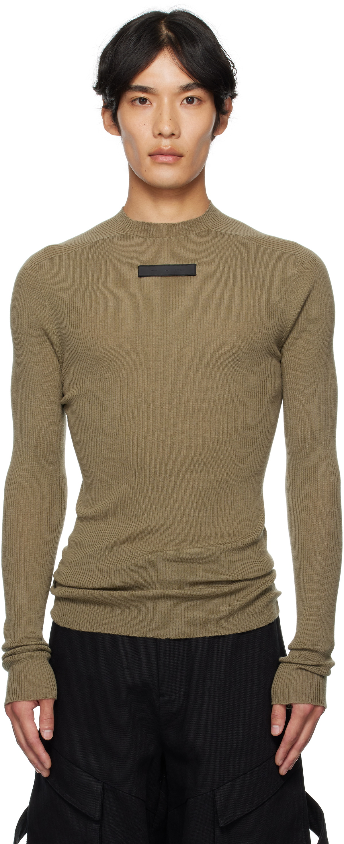 HELIOT EMIL Gray Isotropy Knit LS Sweater