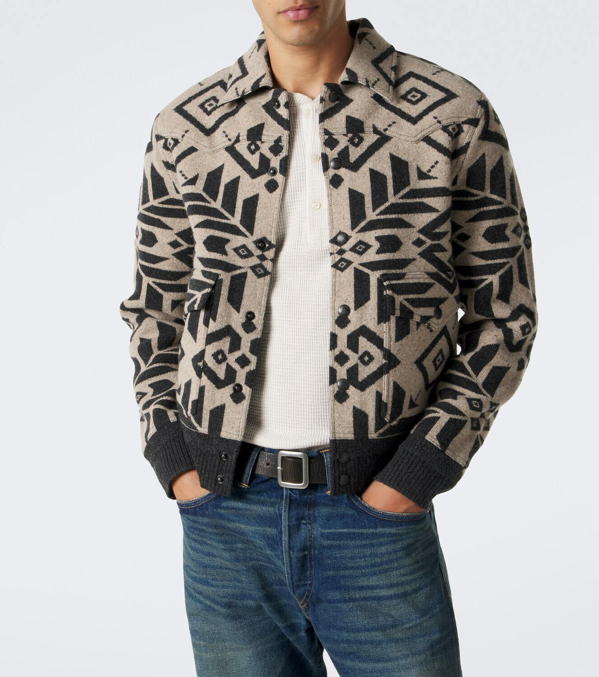 RRL Wool jacquard blouson jacket