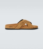 Tom Ford Logo suede sandals
