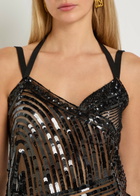 Pucci Sequin-embellished Tulle top Black