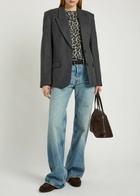 Anine Bing Ross Wool Blazer Dark Grey