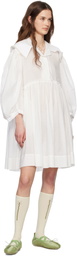 Simone Rocha White Beaded Sailor Collar Shirt Minidress