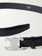 CELINE - 2.5cm Triomphe Leather Belt - Blue