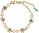 VEERT Gold Flower Freshwater Pearl Bracelet