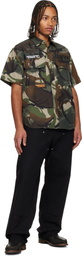 AAPE by A Bathing Ape Khaki 'AAPEUNVS' Moonface Logo Cargo Shirt