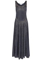 Rabanne Embellished Metallic-knit Midi Dress Navy