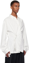 Dries Van Noten Off-White Draped Midi Dress