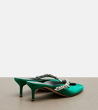 Balenciaga x Manolo Blahnik embellished satin mules
