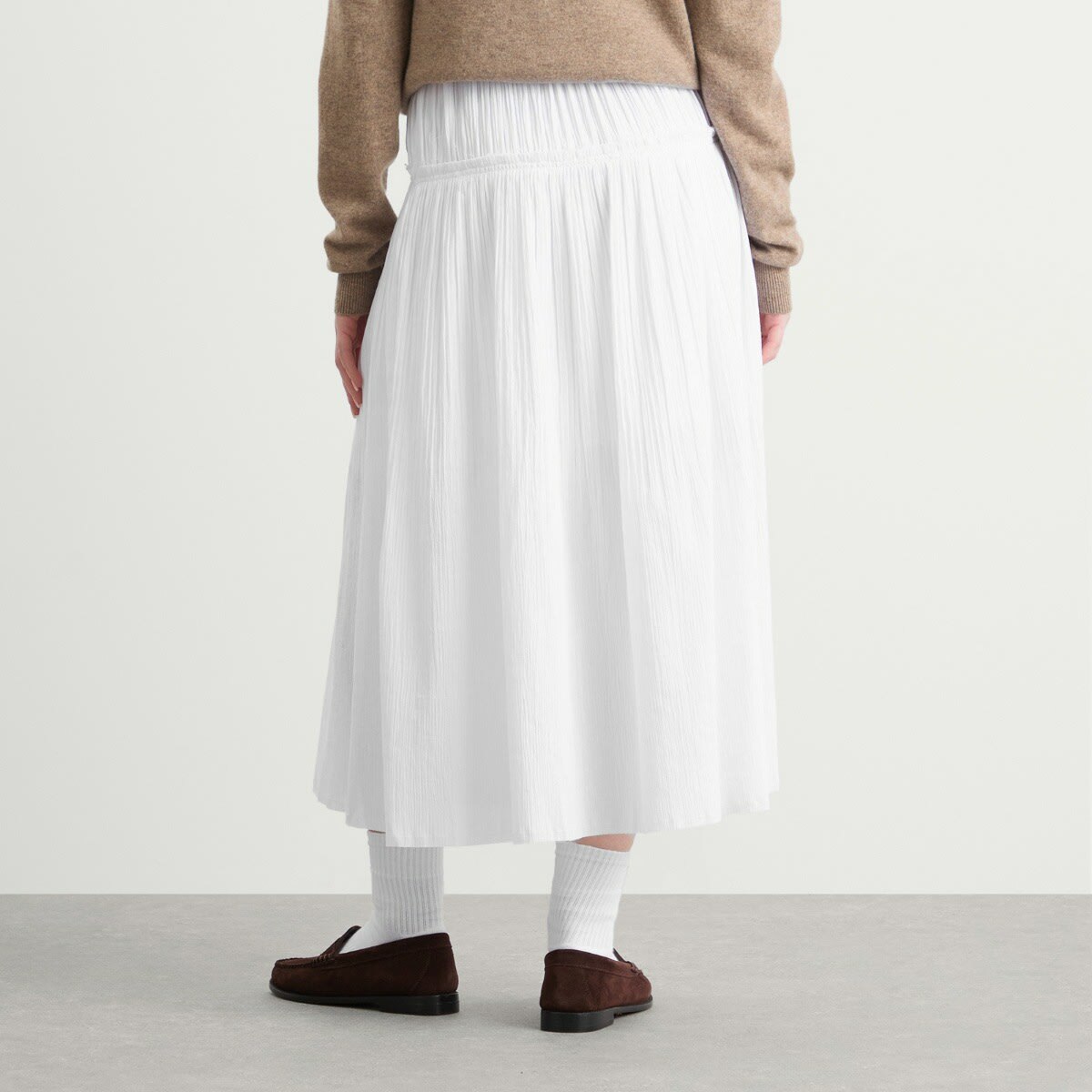 Kijun Women's Pure Pleats Maxi Skirt in Off-White