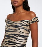 Markarian Amina off-shoulder jacquard midi dress