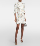 Zimmermann Lace-trimmed floral linen minidress