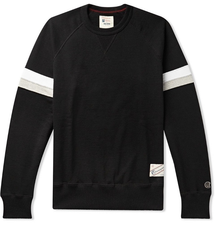 Photo: Todd Snyder Champion - Striped Loopback Cotton-Jersey Sweatshirt - Black