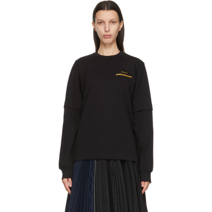 トップス Sacai Hank Willis Thomas/ Sacai Black Hank Willis Thomas Edition Graphic Long Sleeve T
