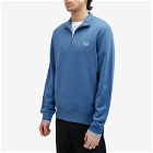 Fred Perry Men's Half Zip Crew Sweater in Midnight Blue