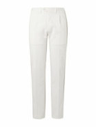 Kiton - Straight-Leg Pleated Lyocell-Blend Trousers - White