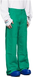 Raf Simons Green Denim Workwear Trousers