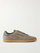 Zegna - 232 Leather-Trimmed Suede Sneakers - Brown