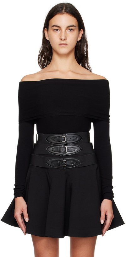 Photo: ALAÏA Black Shoulder Long Sleeve T-Shirt