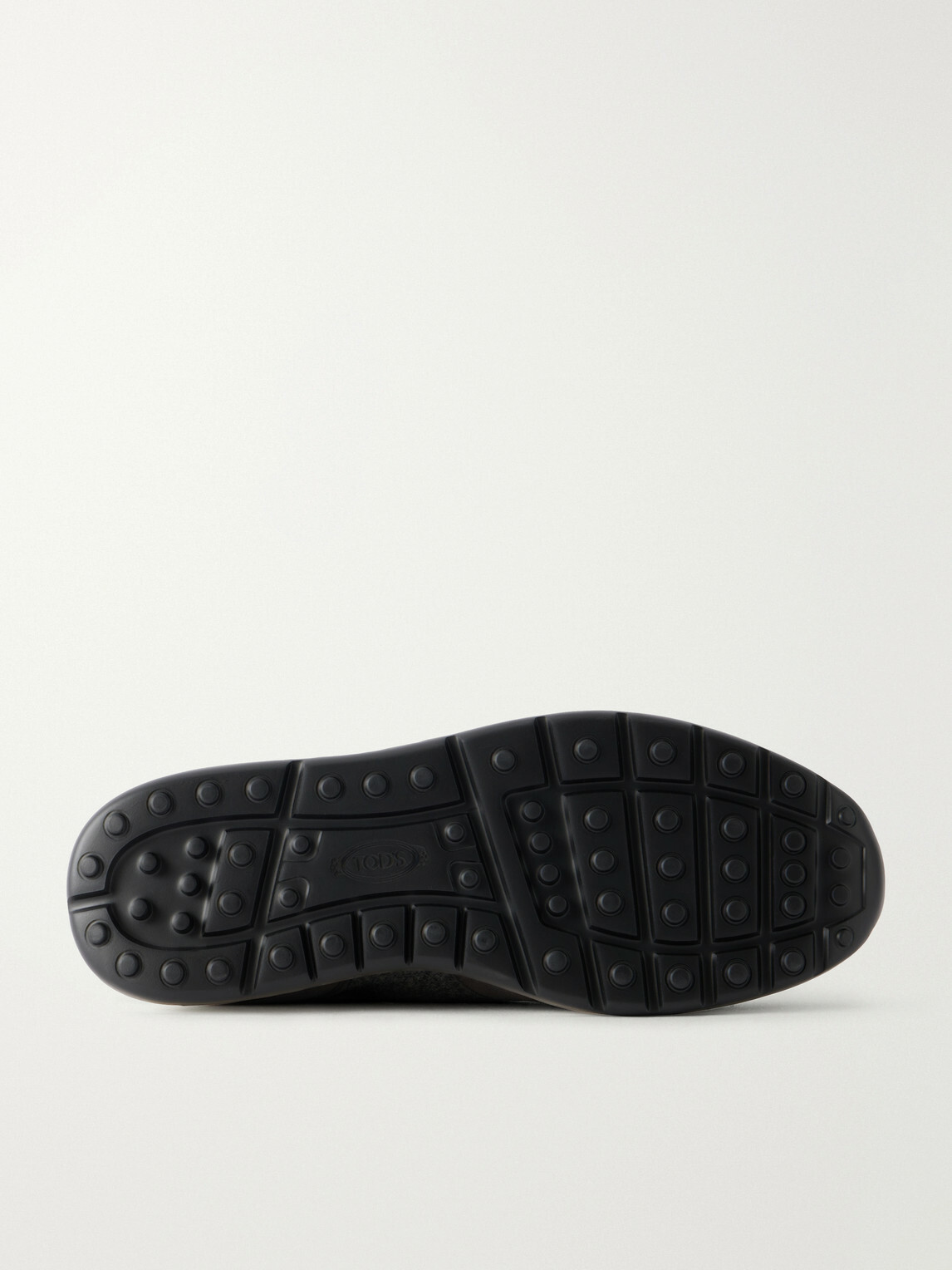 Tod's - Suede-Trimmed Wool-Knit Sneakers - Gray
