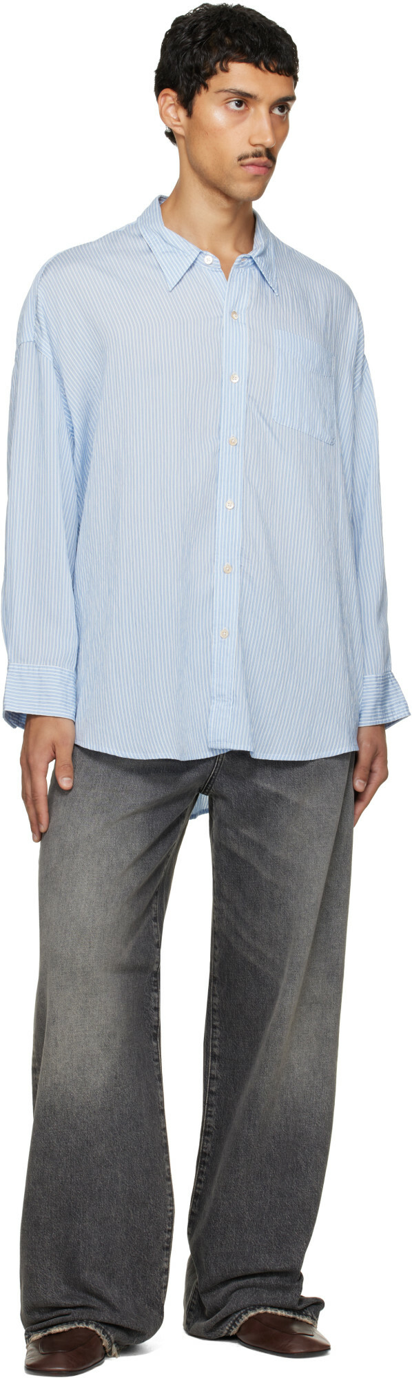 R13 Blue Drop Neck Shirt