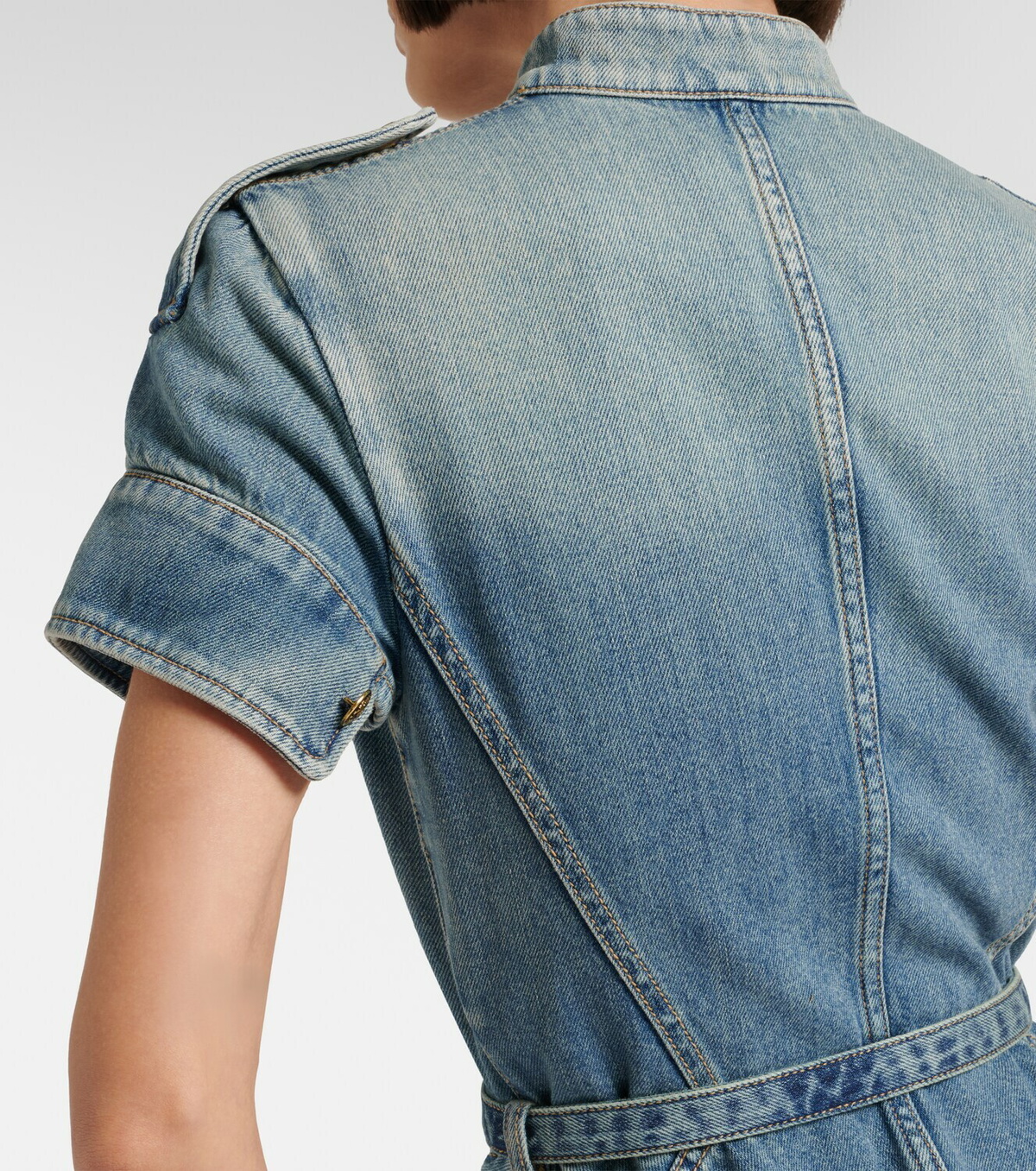 McQueen Belted denim shirt dress