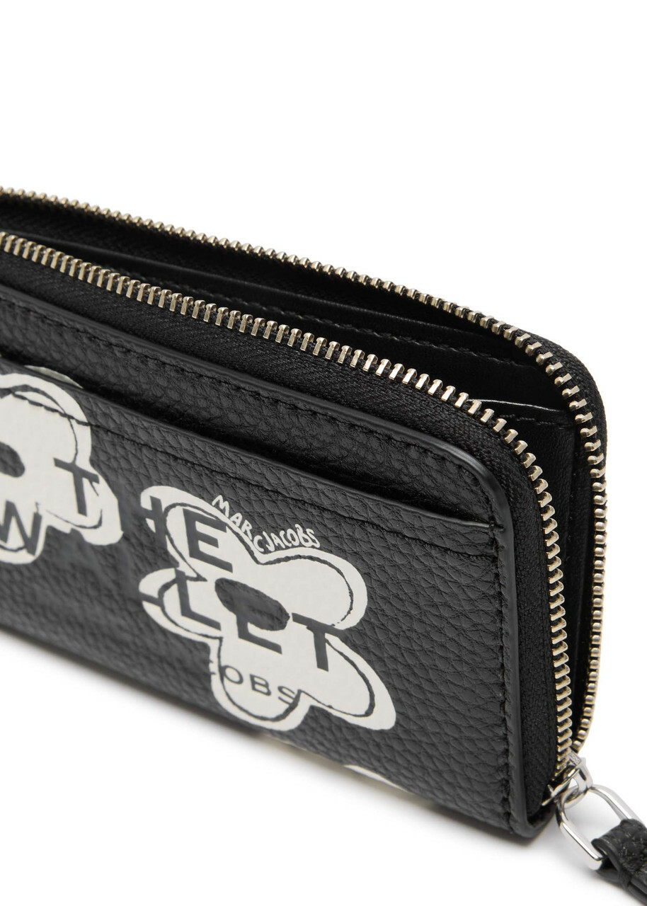Marc Jacobs The Wallet Floral-print Leather Wallet - Black And White - One Size