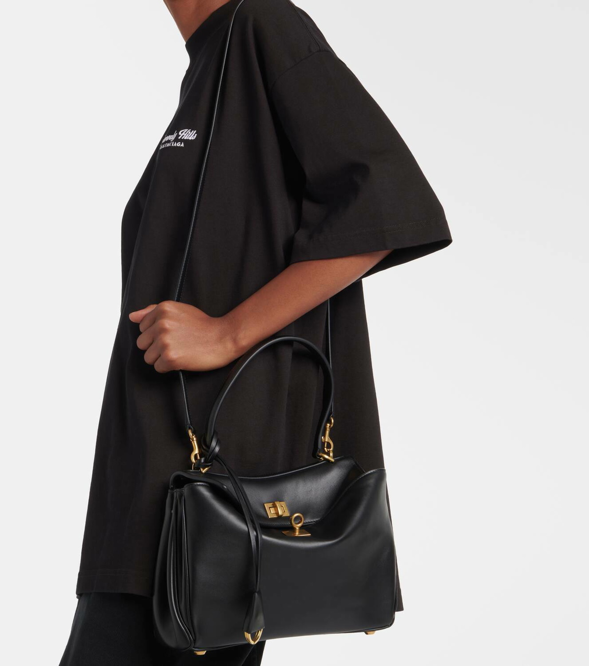 BALENCIAGA RODEO Small バッグ トート レザー ショルダー Rodeo Mini leather tote bag in black - Balenciaga | Mytheresa