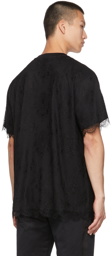 Burberry Black Paneled Lace T-Shirt